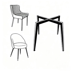 Base de Silla de Hierro Fundido Negro, Cónica, de <span class=keywords><strong>4</strong></span> Patas, Robusta y Segura, Accesorios para Muebles Personalizados, Venta al Por Mayor - Product Image 3