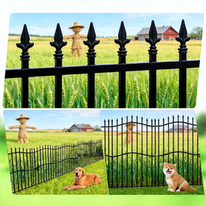 Clôture <span class=keywords><strong>de</strong></span> jardin en tube carré renforcé, antirouille, barrière <span class=keywords><strong>pour</strong></span> animaux, clôture décorative en métal <span class=keywords><strong>pour</strong></span> cour, aire <span class=keywords><strong>de</strong></span> jeux <span class=keywords><strong>pour</strong></span> chiens et animaux <span class=keywords><strong>de</strong></span> compagnie en extérieur - Product Image 3