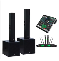 Système de haut-parleurs colonne professionnels amplifiés 6x5 pouces, enceinte PA bidirectionnelle avec caisson de basses actif de 18 pouces pour événements religieux