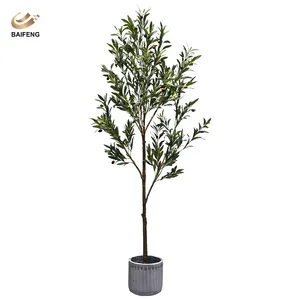 Fast natürliche kleine 1 Meter 6 Fuß 6 Fuß große künstliche Pflanzen im Inneren 9 Fuß 8 Fuß 2,2 M große gefälschte Olivenbaum-Tasse