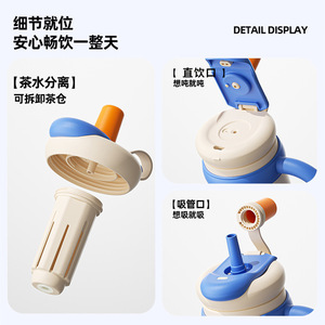 กระติกน้ำเก็บความร้อนสีสันสดใสพร้อมหูจับและฝาปิดแบบหลอดดูด ลายการ์ตูนชิคูทอม สำหรับเด็ก ไปโรงเรียน และเดินทาง - Product Image 5