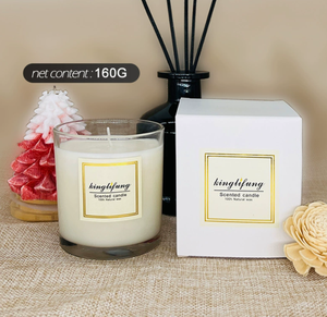 Bougie en verre Rose : Cire végétale, parfum bio, combustion propre pour une ambiance romantique à la maison. Cadeaux de luxe pour les autres. - Product Image 1