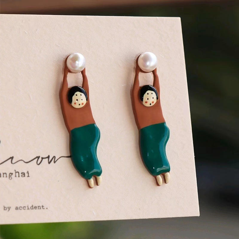 Petits personnages color-block amusants (une paire)