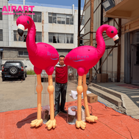 Statues de flamants roses pour idées de fêtes, ballon gonflable mascotte flamant rose pour fête à thème zoo