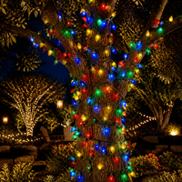 Guirlande lumineuse LED C6 Fraise IP44 50 LED 5m Solaire et Alimentation Secteur 8 Modes Multicolore Noël Extérieur Jardin OEM CE