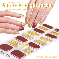 Meilleures Ventes : 16 Bandes Durables de Vernis Semi-Permanent Uni à Paillettes, Sèchent Sous Lumière UV, Autocollants Gel Semi-Durci pour Ongles