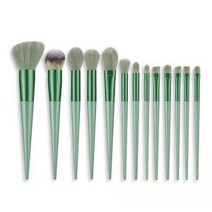 Juego de brochas de maquillaje de belleza con cerdas suaves, 13 brochas para rubor, sombra de ojos, corrector, base, polvo suelto y brillo. - Product Image 4