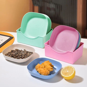 10 Pcs Snacks Fruit <strong>Kitchen</strong> <strong>Plates</strong> <strong>Sets</strong> Eco-Friendly Multifunction Dining Table Garbage Tray Spit Bone Dish Tray - Product Image 2