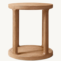 Rhoohill Maßgefertigter Amerikanischer Stil Hochwertiger Wohnzimmer Beistelltisch Massivholz Retro Nachttisch Schlafzimmer Bett Runder Beistelltisch