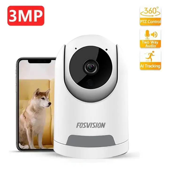 fosvision IP Camera Wifi 3MP Smart Home Cloud Wireless AI Human Detection Alexa Surveillance Network CCTV Security Protection