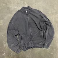 Veste vintage personnalisée délavée avec broderie de logo sur mesure, fermeture éclair, coupe ample et carrée, style workwear, streetwear, unisexe, vêtement décontracté
