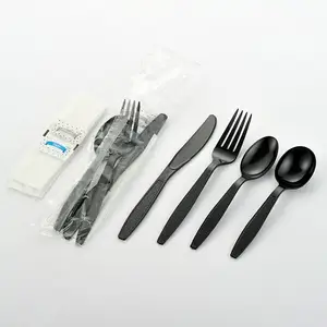 OEM Bộ đồ ăn nhựa dùng một lần muỗng nĩa và dao Kit takeout dao kéo gói