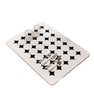 Tapis de drainage carré en terre de diatomée, absorbant, séchage rapide, style moderne, pour évier de cuisine, comptoir, salle à manger - Product Image 5