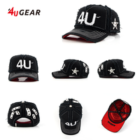 Casquettes de baseball 4ugear personnalisées à 5 panneaux en coton de qualité supérieure, visière incurvée, chapeaux de sport de luxe avec logo personnalisé
