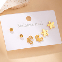 Boucles d'oreilles en acier inoxydable doré pour femmes, boucles d'oreilles de créateur anti-ternissement, bijoux de luxe pour le quotidien, vente en gros