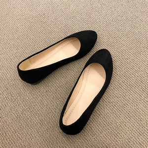 Zapatos planos de gamuza para mujer, zapatos de tacón bajo puntiagudos de Color sólido, zapatos de tela viejos de Beijing para perezosos - Product Image 3