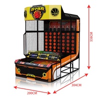 Machine d'arcade géante de basket-ball à anneaux Connect 4 à monnayeur avec affichage des scores LED pour parcs d'attractions et centres de jeux intérieurs
