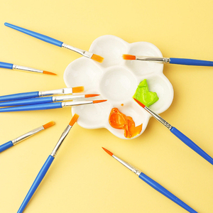 Pinceles de pintura de nailon de cabeza plana para niños, pinceles de acuarela acrílica, pinceles de línea, pinceles de microdetalles, juego de pinceles. - Product Image 3