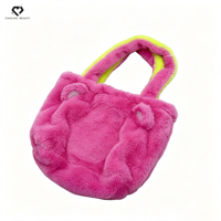Sac à dos en peluche bleu avec décoration ours mignon, sac à bandoulière grande capacité, sac à main en peluche