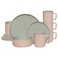 JIUWANG, fabricants de vaisselle en céramique personnalisée en gros, assiettes en porcelaine rose, vaisselle en grès