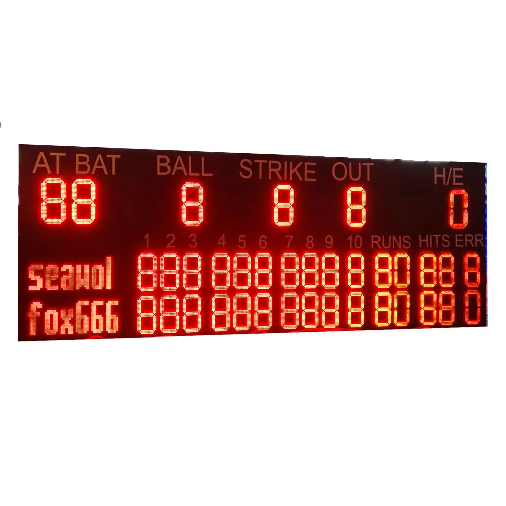 Outdoor Waterdicht Full Color Vaste Installatie Honkbal Scorebord Billboard 7 Segment Score Display 5.7X1.92M