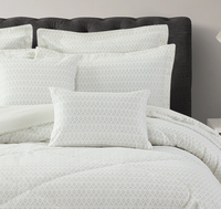 Parure de draps de luxe imprimée géométrique 7 pièces en microfibre tissée 400TC respirante et douce pour un mobilier de lit moderne