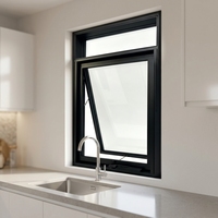 Ventanas Abatibles Horizontales Minimalistas DEEZON AS2047, Insonorizadas y con Aislamiento Térmico, Marco de Aleación de Aluminio para Cocina, con Manivela