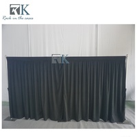 Système de rideaux autoportant en aluminium RK Pipe And Drape, kit de toile de fond en tissu noir, style minimaliste détachable