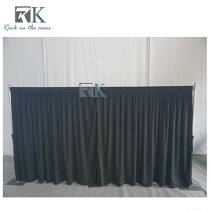 RK Pipe And Drape Aluminum Standing Curtain System Black Fabric Backdrop Kit Detachable Minimalist Style - Product Image 3
