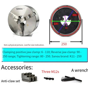 Mandril de torno autocentrante de 3 mordazas K11-125, herramienta manual de tres garras para máquina K11 - Product Image 4