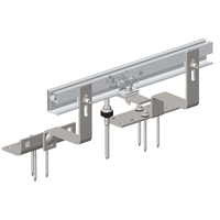 ARTSIGN 6005-T5 Riel Solar de Aluminio y Soporte de Gancho para Techo de Acero Inoxidable para Montaje de Paneles Solares en Techos Metálicos Corrugados