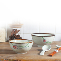 Vaisselle en céramique personnalisée 4.5 pouces bol à riz bol à soupe en porcelaine ensemble de bols en céramique japonais