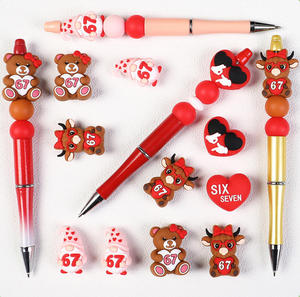 3D Food Grade Silicone Focal Beads Cartoon Cow <b>Cute</b> Animal Children's DIY Teething Pen Beaded <b>Bracelet</b> Accessories - Product Image 6