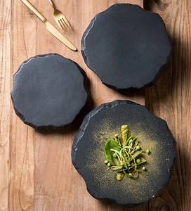 <span class=keywords><strong>Gres</strong></span> de porcelana creativa, platos de cena con forma de piedra de <span class=keywords><strong>roca</strong></span> Irregular, platos de cerámica para restaurante, postre, bistec, platos para servir - Product Image 4