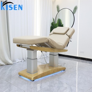 Table de massage électrique réglable à distance Kisen, beige, blanc, noir, durable, pour salon de beauté, extension de cils, tatouage, clinique - Product Image 2