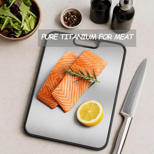 Taglieri da <span class=keywords><strong>Cucina</strong></span> in Titanio a Doppia Faccia 38x26x1.4cm, 100% Titanio Puro di Grado Alimentare e Taglieri in Paglia di Grano PP - Product Image 4