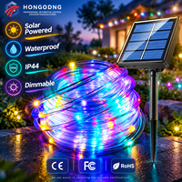 Lampes solaires LED imperméables d'extérieur avec tuyau en fil de cuivre 10m, ambiance décorative, camping, tube arc-en-ciel, lumières de Noël