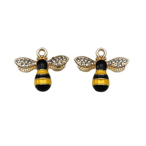 Breloques Abeille en Alliage de Zinc Émaillé, Pendentif Fleur Nid d'Abeille, Accessoires de Fabrication de Bijoux DIY, Cadeau Unisexe, Breloque F0128 - Product Image 5