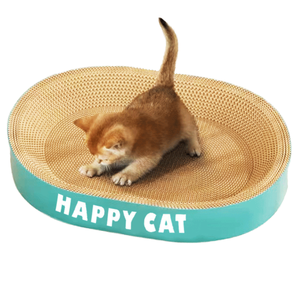 2025 planche à gratter pour chat personnalisable papier ondulé à bord large mignon Durable anti-renversement latéral chat den - Product Image 1