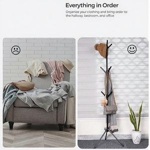 Minimalist Standing Metal Coat <b>Rack</b> With Tripod Base For Living Room Storage Holders And <b>Racks</b> Non Foldable Single Tier Design - Product Image 5