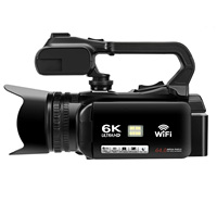Caméra Vidéo Professionnelle 6K pour Vlog en Direct, Zoom Numérique 18X, 64MP, Vision Nocturne IR, Écran Tactile IPS UHD 4.0, Wi-Fi