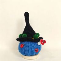 Poupée citrouille d'Halloween au crochet faite à la main, mignonne, en peluche, décoration de table ou de voiture, cadeau de fête