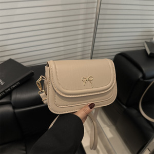 Fashion Bow Mini <b>square</b> Bag New Light Luxury Shoulder Bag with Buckle Pu Leather Women's Crossbody Bag - Product Image 3