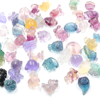 Mini sculptures en pierre de fluorite arc-en-ciel naturelle en vrac, champignons, papillons, ours, tortues, énergie de guérison, protection, chakra, cadeau spirituel