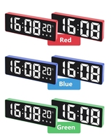 Réveil numérique LED, nouveau design minimaliste moderne, mode étudiant, alarme de chevet, grand écran, miroir numérique