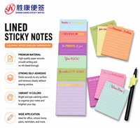 Blocs-notes autocollants colorés lignés, blocs-notes motivants et inspirants pour le bureau, l'école, la maison, les rappels quotidiens