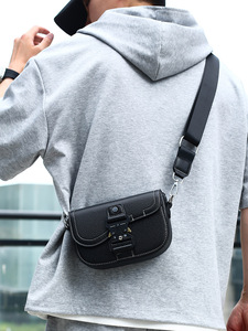 Bolso Bandolera Negro Vintage, Bolso de Hombro para Negocios, Bolso Mensajero de Moda para Hombre en Cuero PU, con Cierre Impermeable y Cremallera - Product Image 5