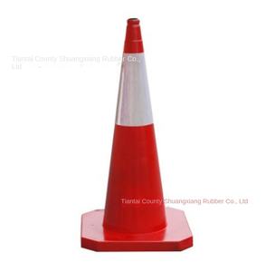 Lieferung 1 Meter Gummi-Straßen kegel mit LED-Licht rot lackiert 3m reflektieren der IP65-Schutz für die Verkehrs sicherheit im Freien - Product Image 2