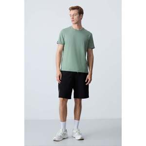 Pantalones Cortos Básicos para Hombre de Algodón Negro, Gruesos, Suaves y Texturizados, Corte Estándar - 81278 - Negro - Product Image 5
