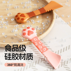 Cat Food Can Spoon With <b>Silicone</b> Sealing Lid Reusable For Cat Universal Pet Feeding <b>Tool</b> Round Shape - Product Image 2